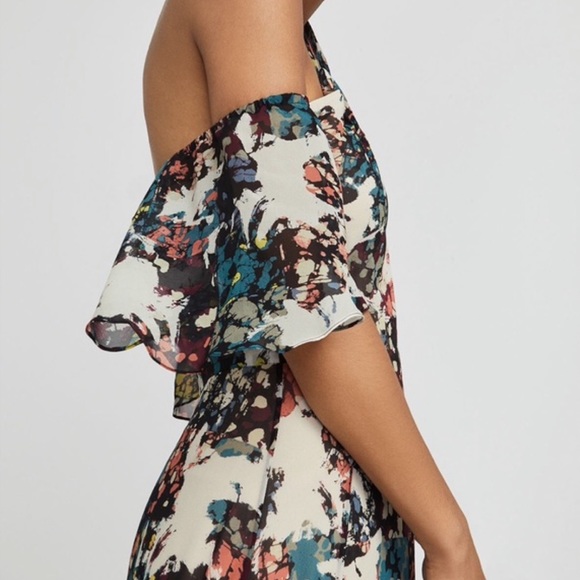 🆕BCBGMAXAZRIA Kelley Off-The-Shoulder Halter Gown - Picture 2 of 9